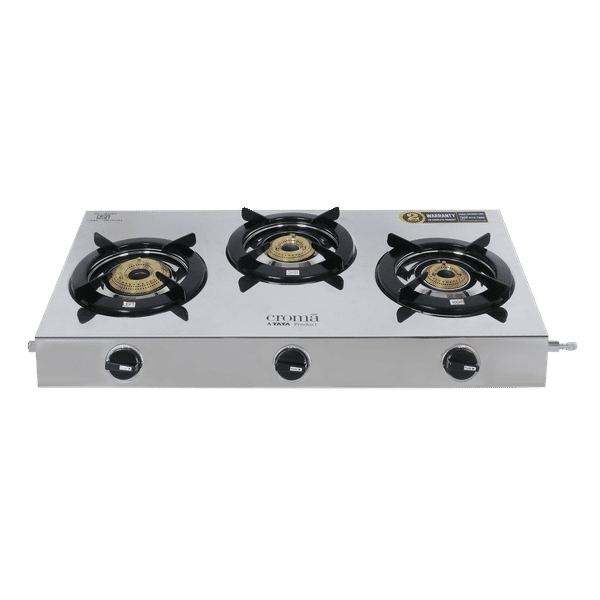 Buy Croma AG279201 3 Burner Manual Gas Stove Stainless Steel